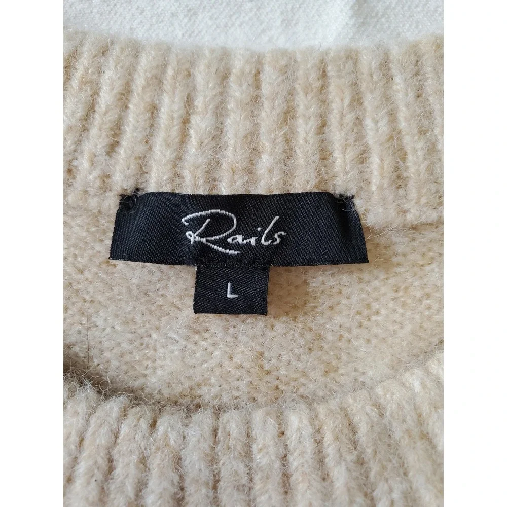 Rails Womens Large Anise‎ Jewel Floral Embroidered Crew Neck Sweater Pullover